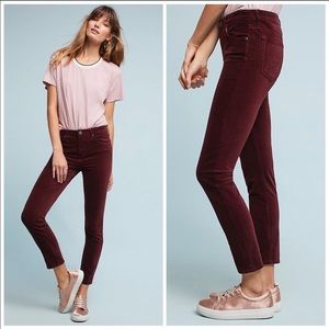 AG The Stevie Mid-Rise Velvet Skinny Ankle Jeans